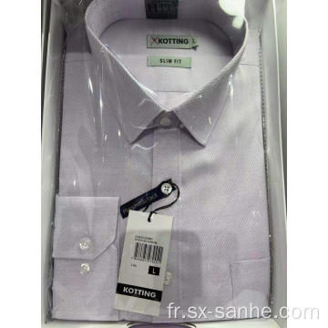 Chemises pour hommes teints en fil au toucher doux en usine